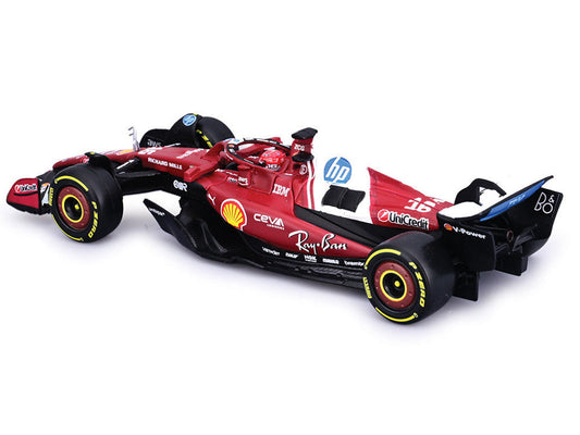 Ferrari SF-25 #16 Charles Leclerc Formula One F1 "World Championship" (2025) with Display Case 1/43 Diecast Model Car by Bburago