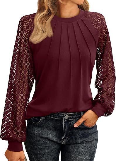 2026 Autumn New European And American Women's Long Sleeved Shirt Lace Top Casual Knitted Shirt