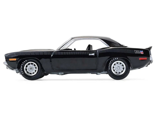 1970 Plymouth 'Cuda AAR Black with Gray Stripes "Barrett-Jackson" Series 16 1/64 Diecast Model Car by Greenlight