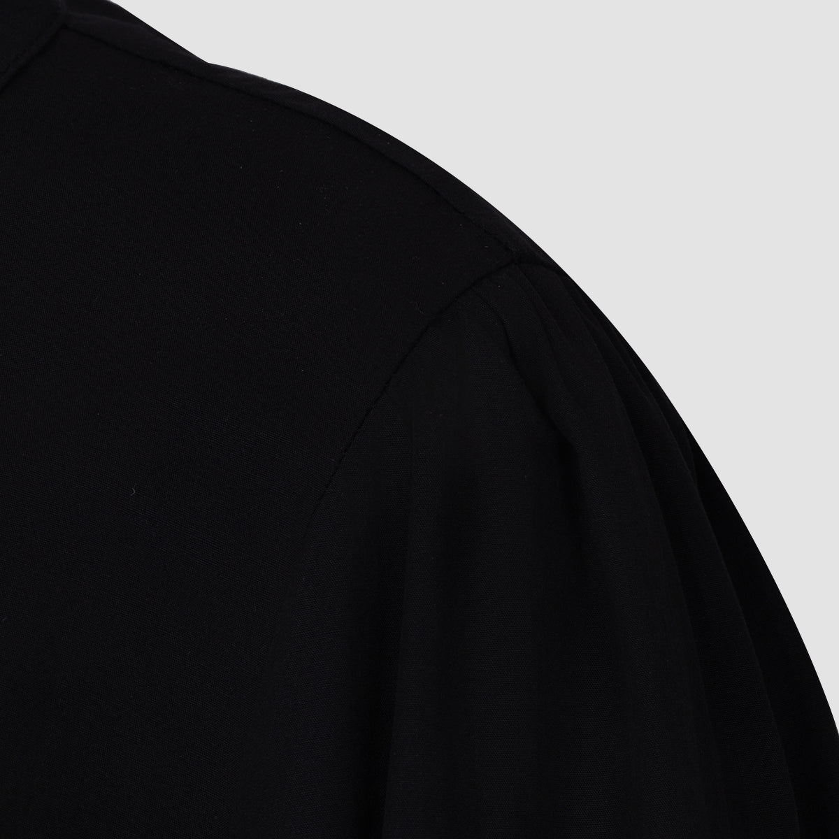 Black Oversized Collar Balloon Sleeve Shirt