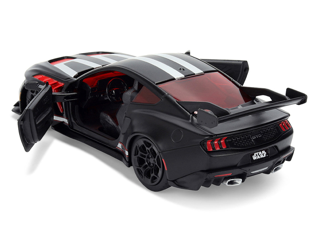 2025 Ford Mustang GTD "Darth Vader" Matt Black with Silver Stripes and Graphics "Star Wars" "Hollywood Rides" Series 1/32 Diecast Car Model by Jada