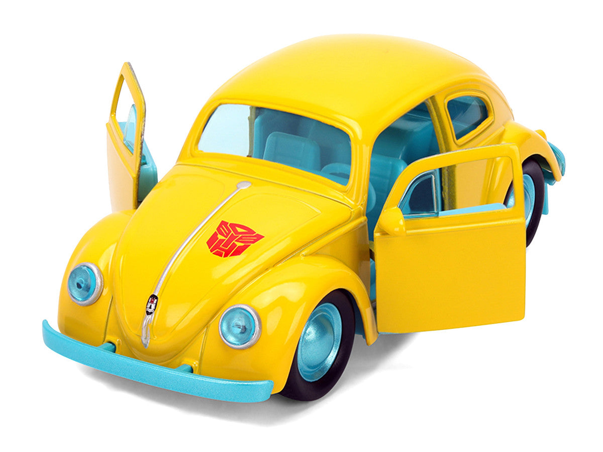 Volkswagen Beetle "Bumblebee" Yellow with Blue Interior "Transformers - Energon Surge" "Hollywood Rides" Series 1/32 Diecast Car Model by Jada