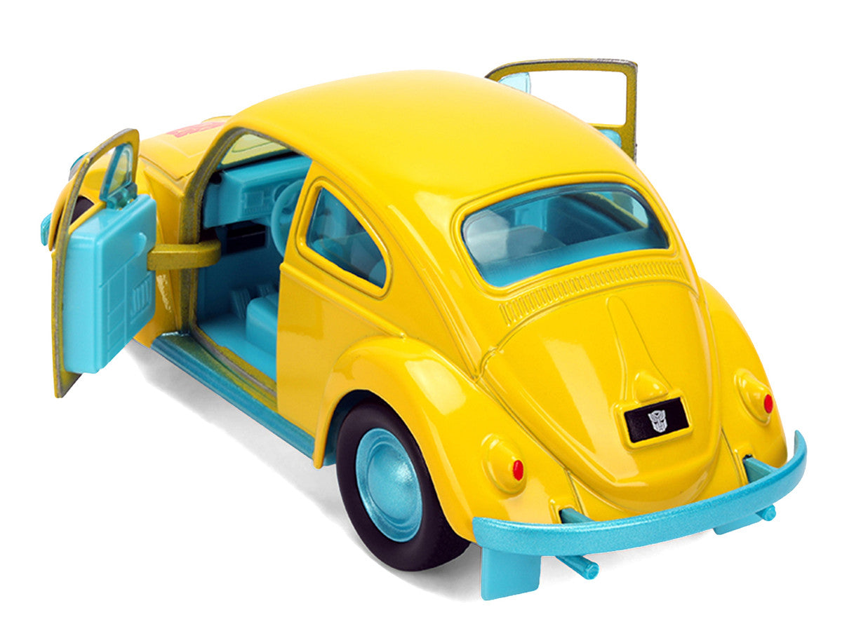 Volkswagen Beetle "Bumblebee" Yellow with Blue Interior "Transformers - Energon Surge" "Hollywood Rides" Series 1/32 Diecast Car Model by Jada