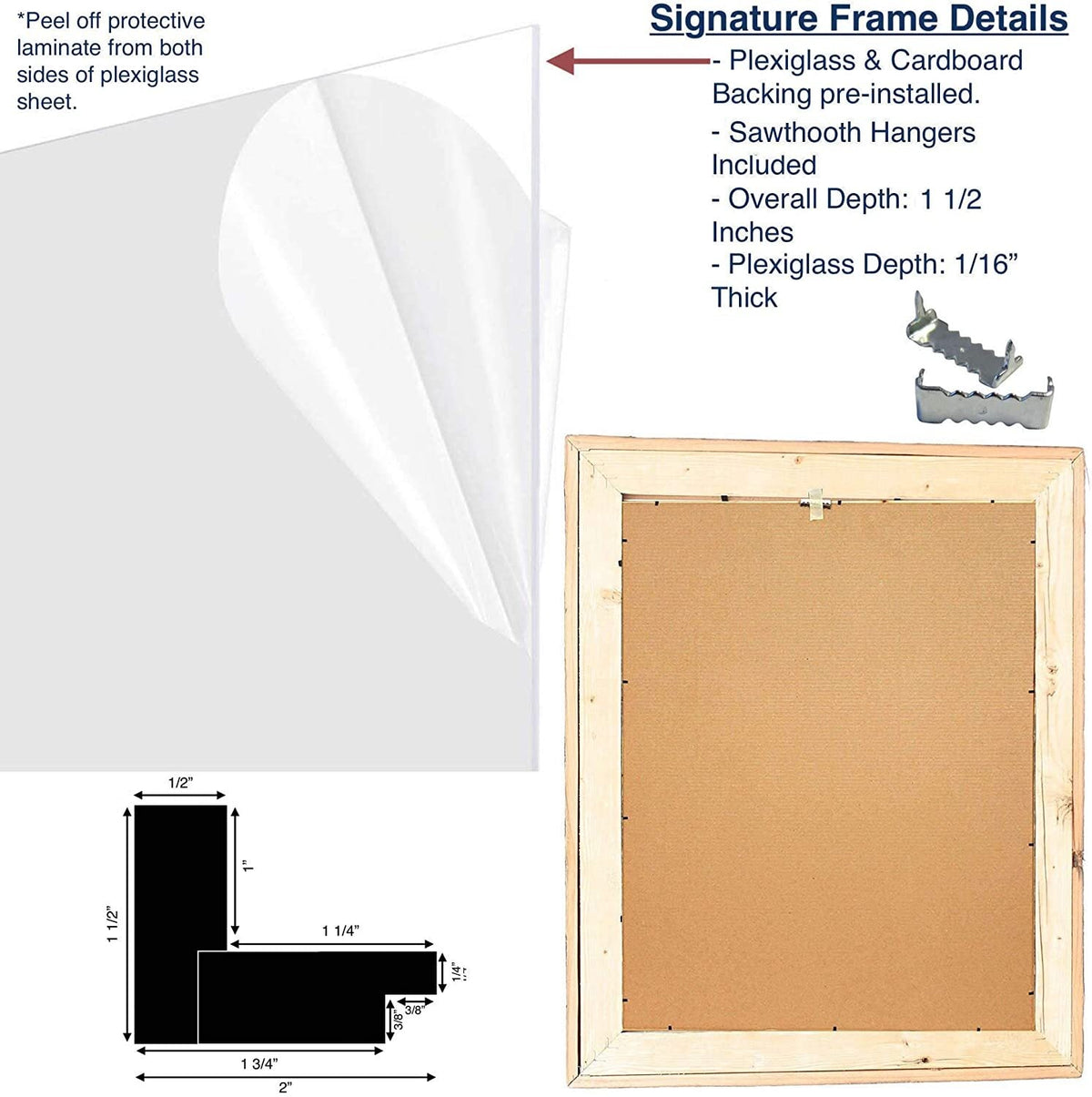 18X24 Natural Weathered Grey Picture Frame With Plexiglass Holder