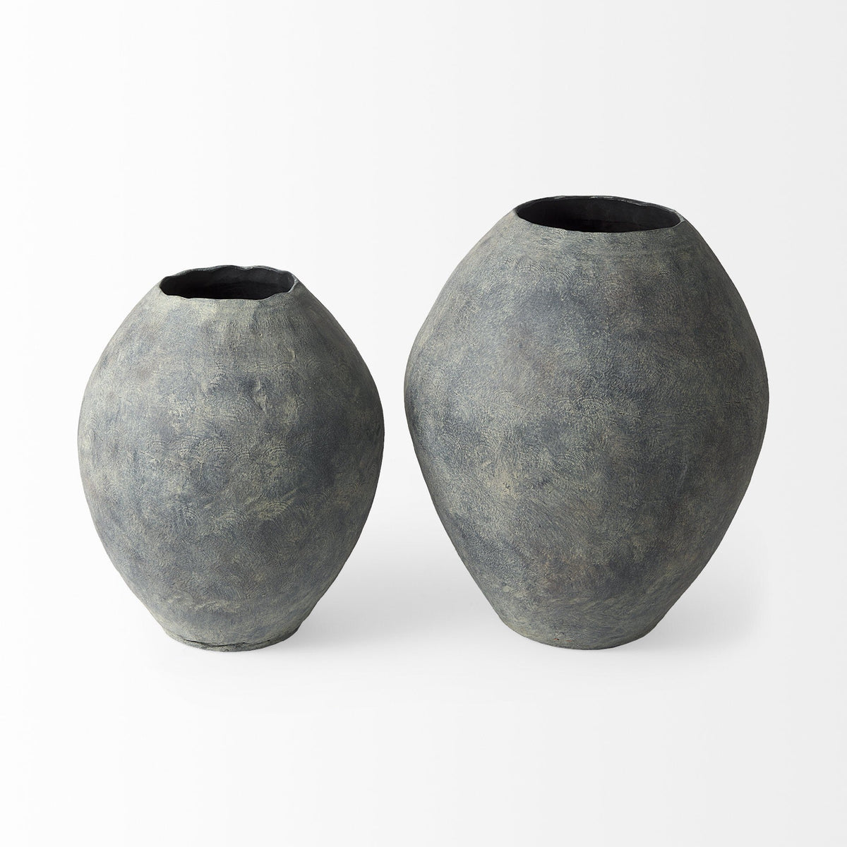 Kyros Gray 23" Earthy Ceramic Oval Vase
