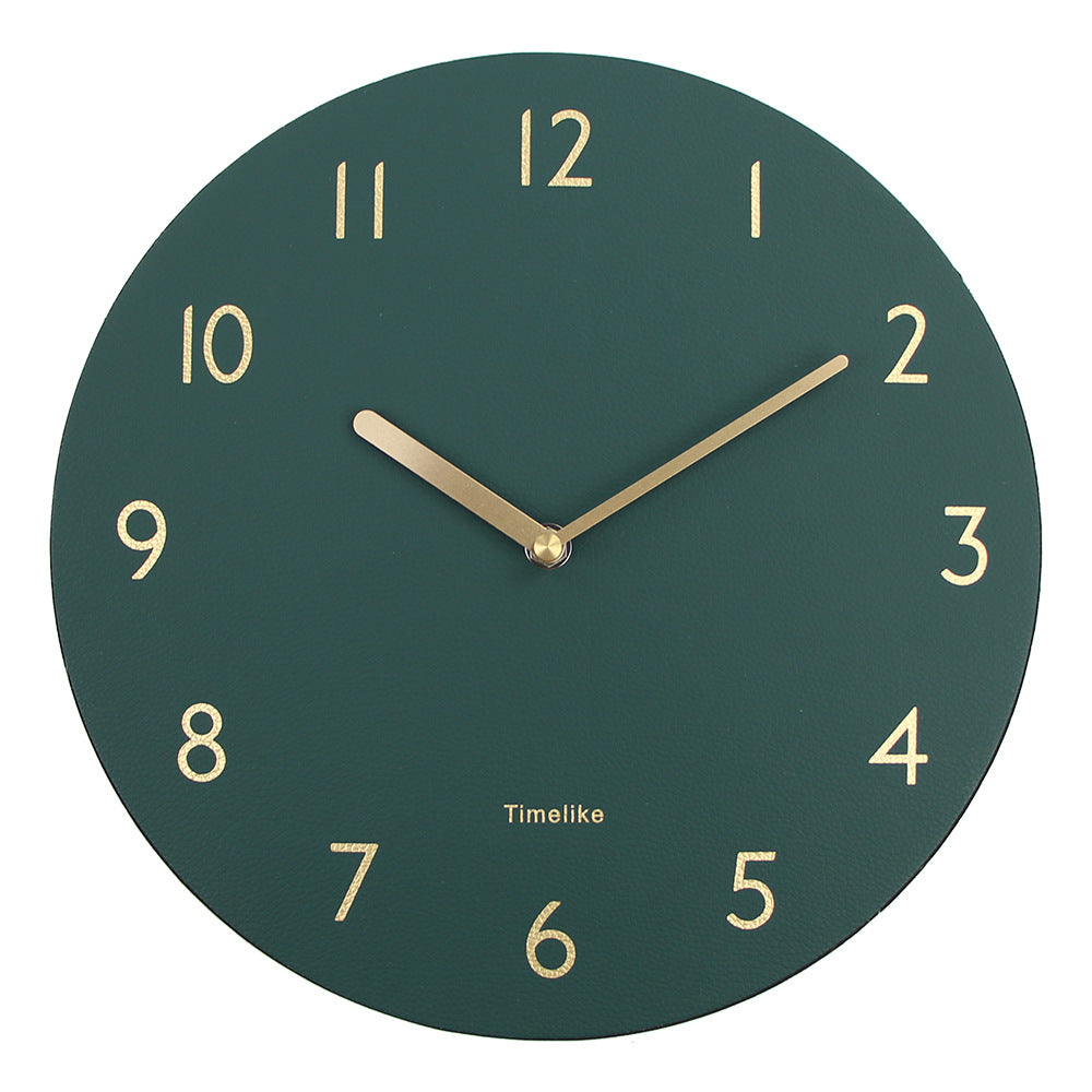 Creative Light Luxury Leather Wall Clock Silent Quartz