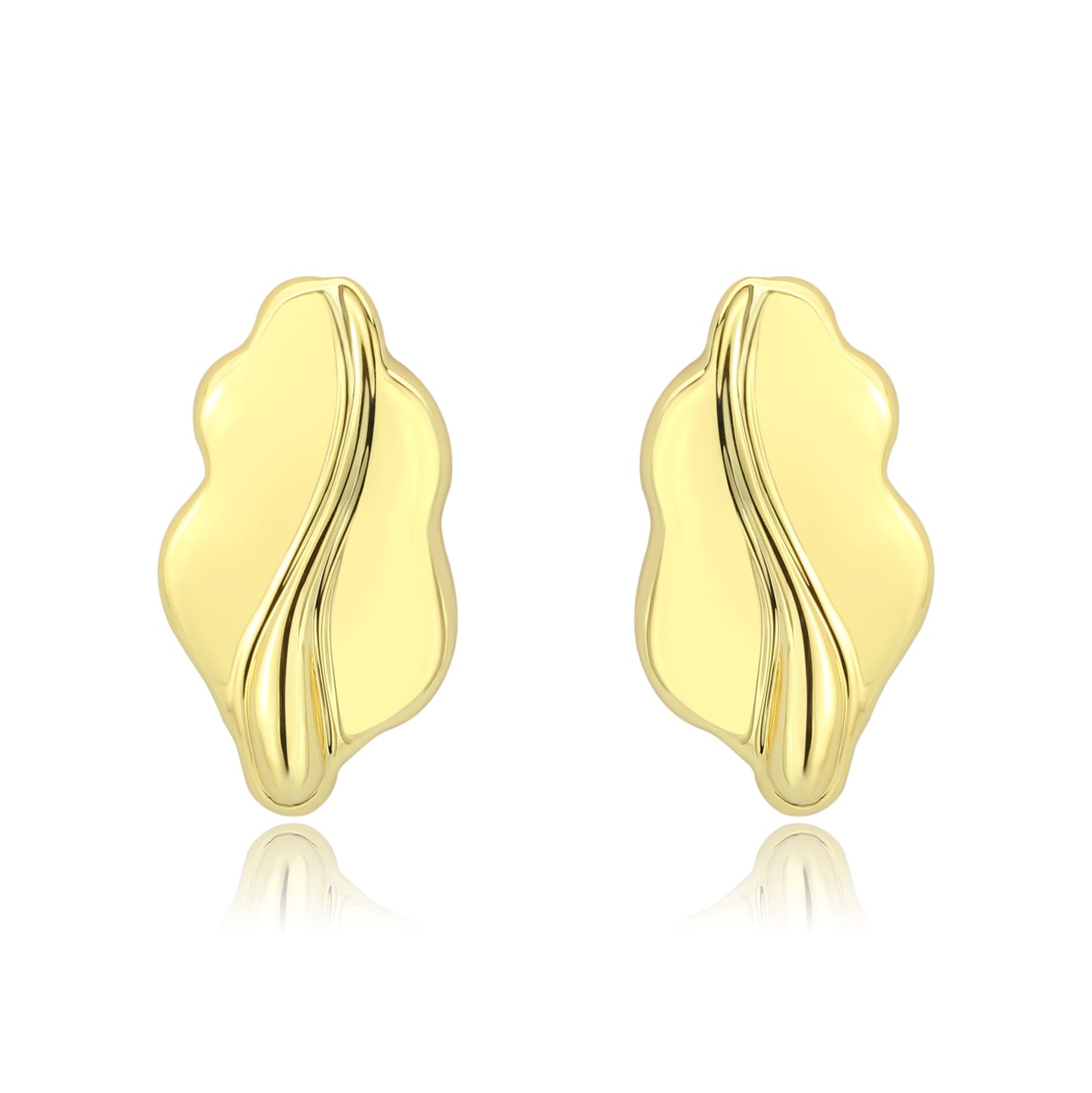 3W1733G - Flash Gold Brass Earring with NoStone in No Stone