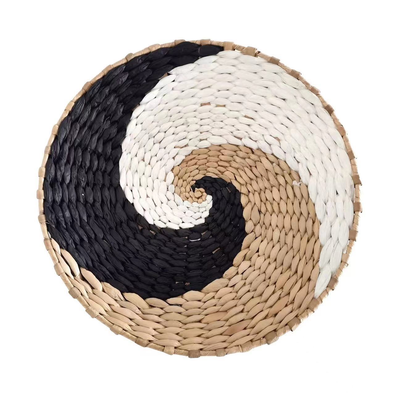 Woven Straw Wall Decor Round Living Room Ornament Wall Hanging