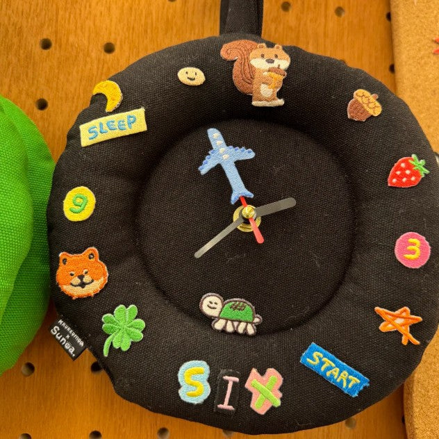 Fabric Clock Handmade Creative Cloth Heat Transfer Sticker Silent Creative Wall Clock