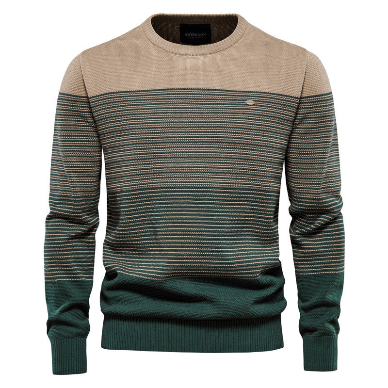 2026 Autumn Winter Sweater For Men Casual Knitwear Men's Jacket With Patchwork Korean Style Slim Fit Youth Color Block