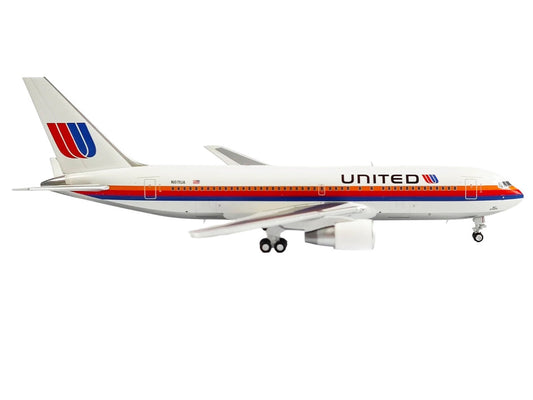 Boeing 767-200ER Commercial Aircraft "United Airlines" (N611UA) White with Stripes 1/400 Diecast Model by V1:400