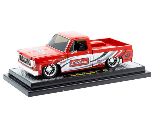 1973 Chevrolet Cheyenne 10 Pickup Truck "Edelbrock" Red with Graphics Limited Edition to 7850 pieces Worldwide 1/24 Diecast Model Car by M2 Machines
