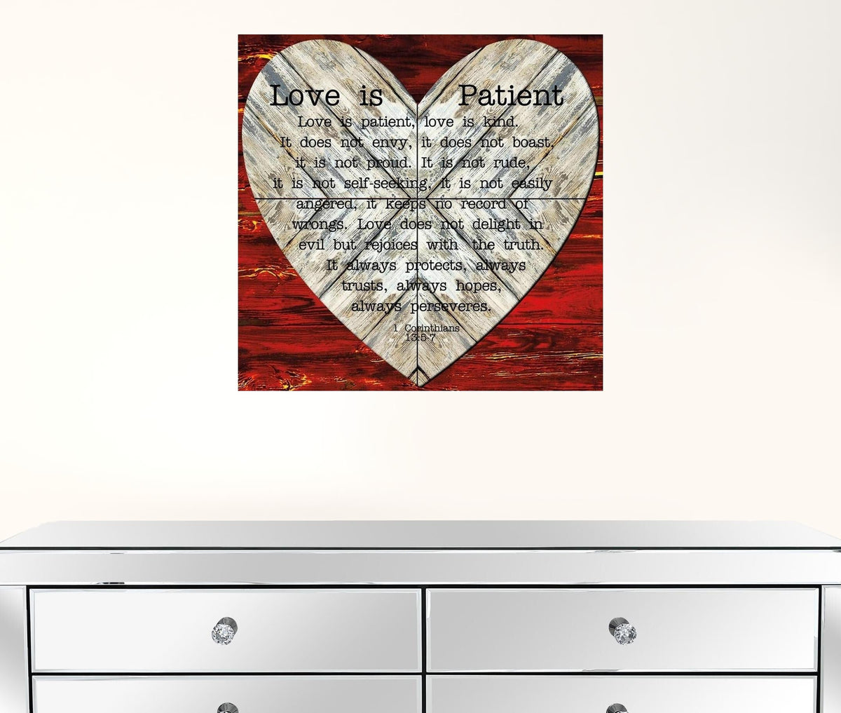 Set Of Two Love is Patient or Measure 2 Black Framed Print Wall Art