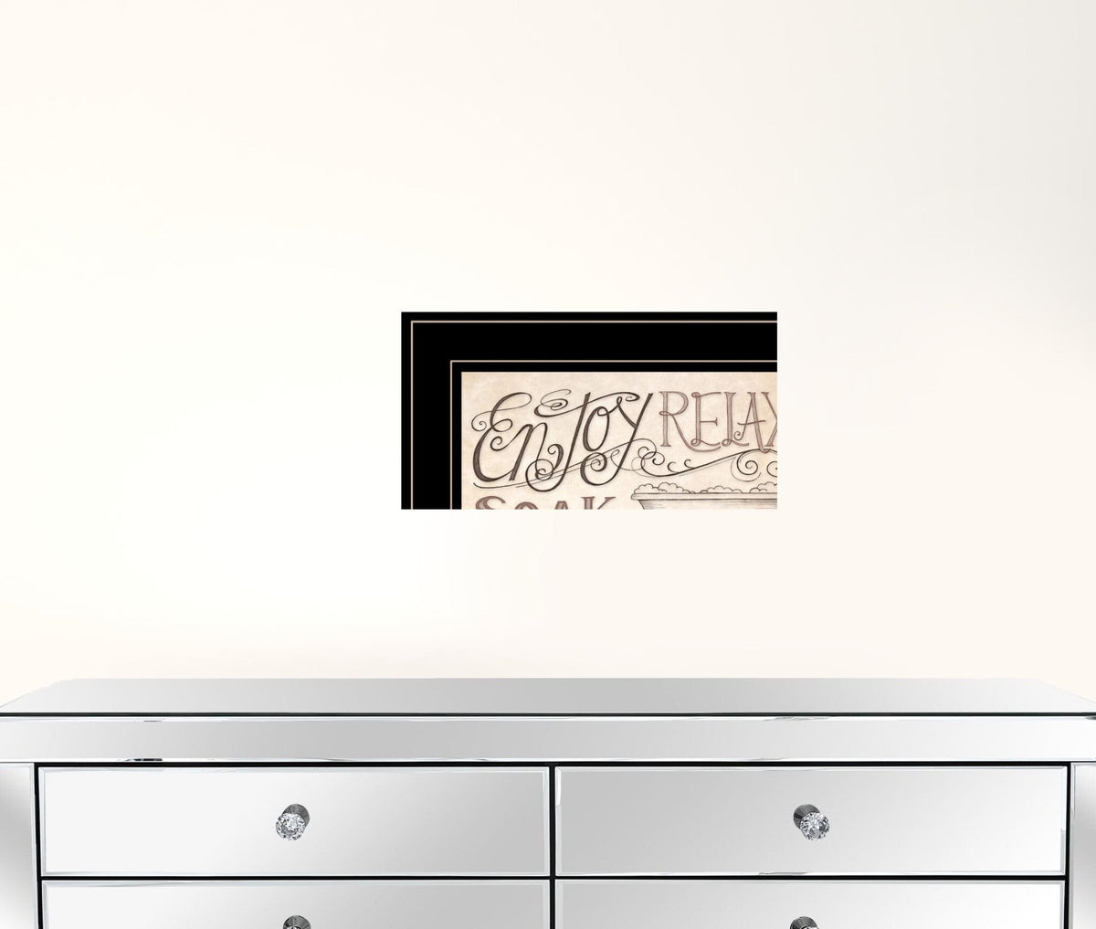Set Of Two Soak and Unwind 3 Black Framed Print Bathroom Wall Art