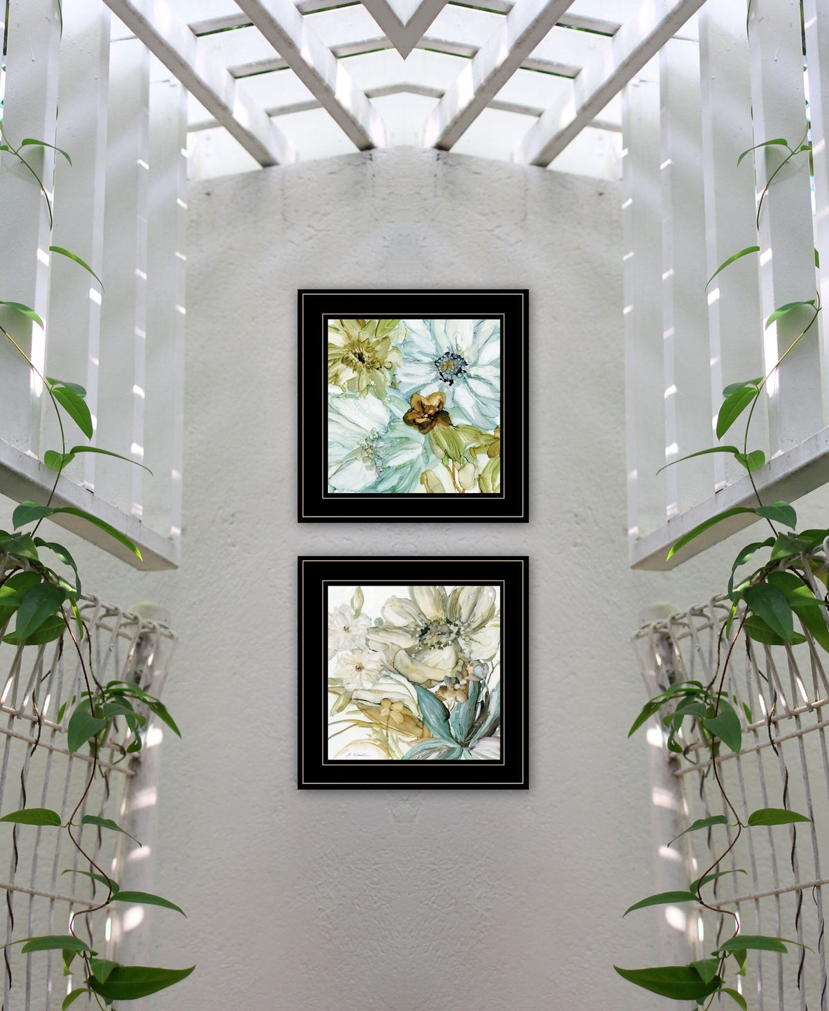 Set Of Two Sea Glass 2 Black Framed Print Wall Art