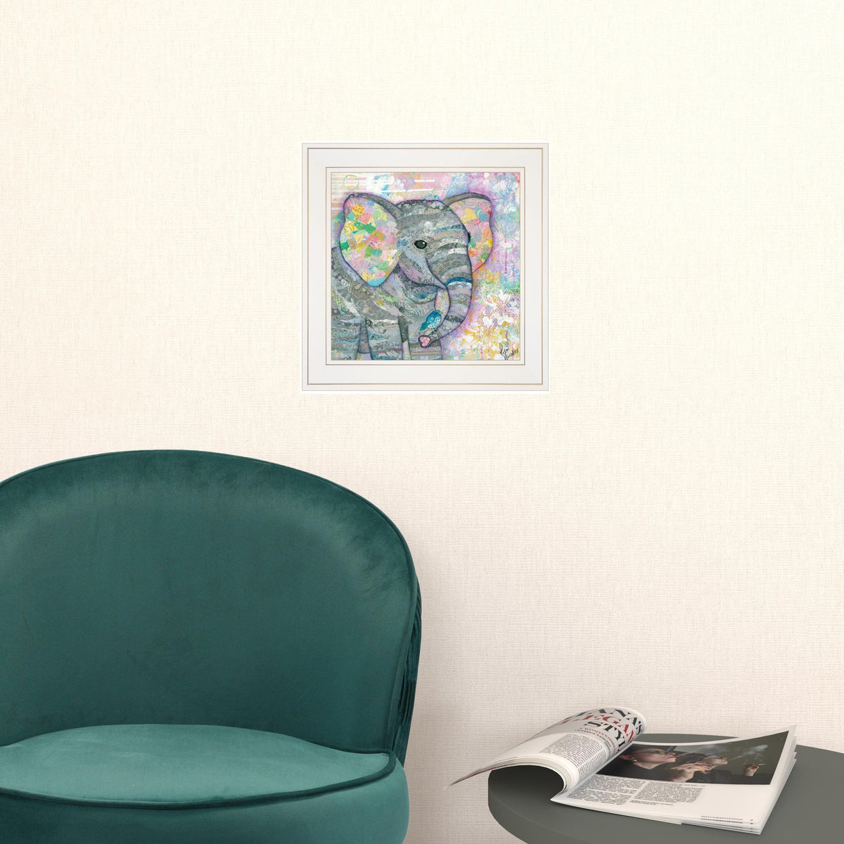 Set Of Two Elephant I and II 1 White Framed Print Wall Art
