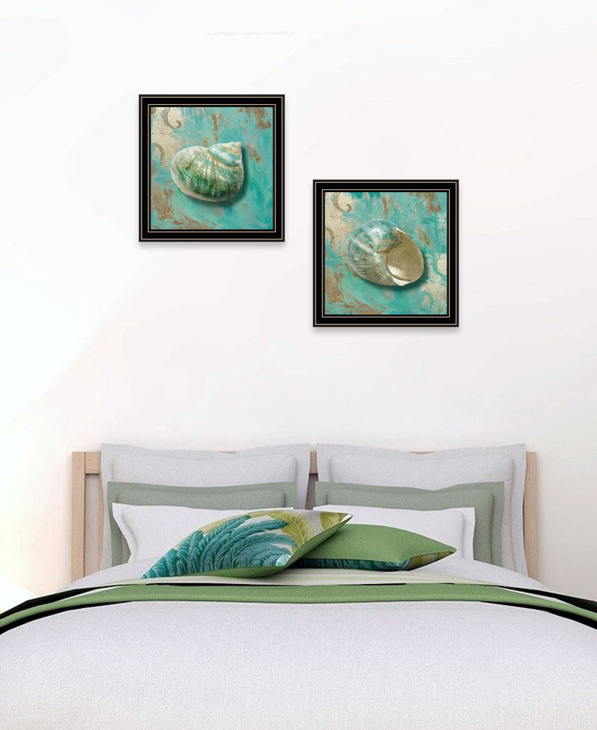 Set Of Two Azurica I and Sea II 1 Black Framed Print Wall Art