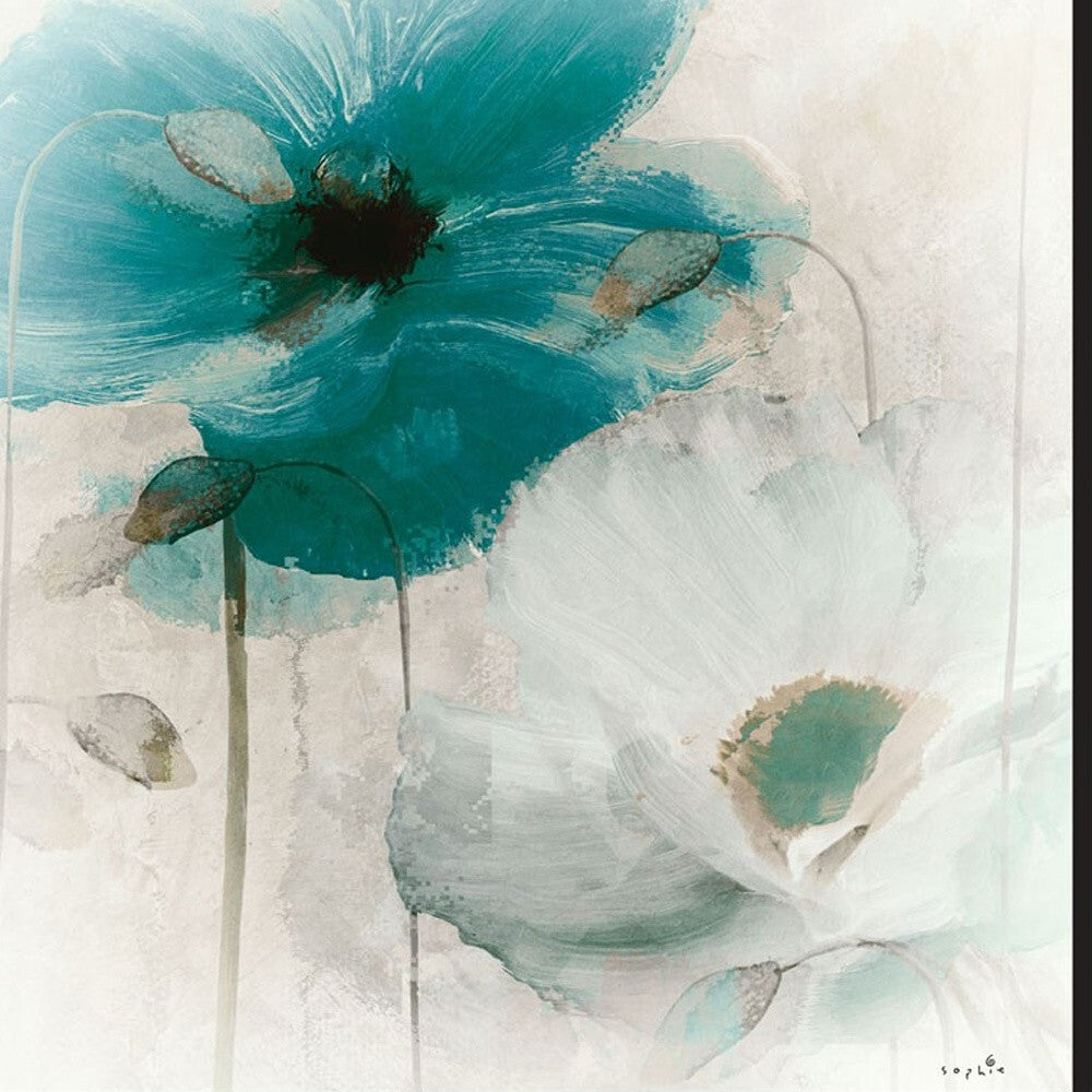 Set Of Two Poppy 1 Black Framed Print Wall Art