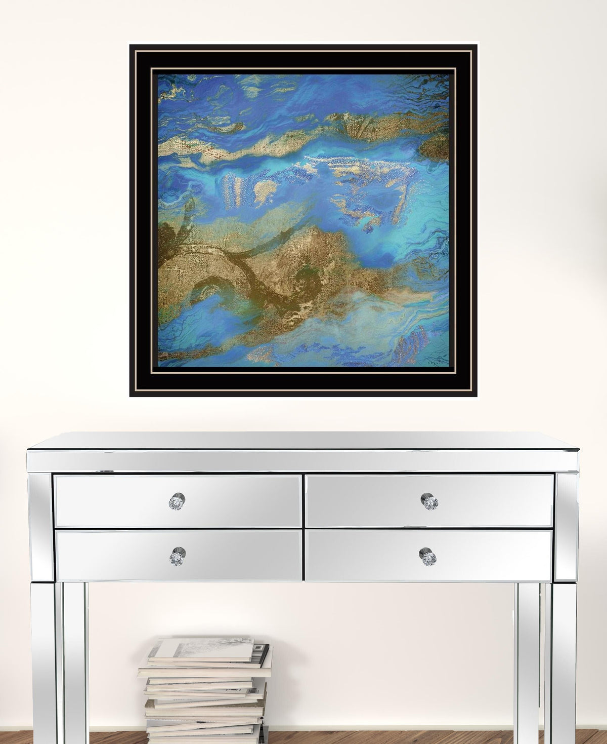 Set Of Two Perisse Cobalt 1 Black Framed Print Wall Art