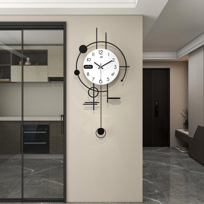 Modern Astronaut Wall Clock Minimalist Pendulum Living Room Decor