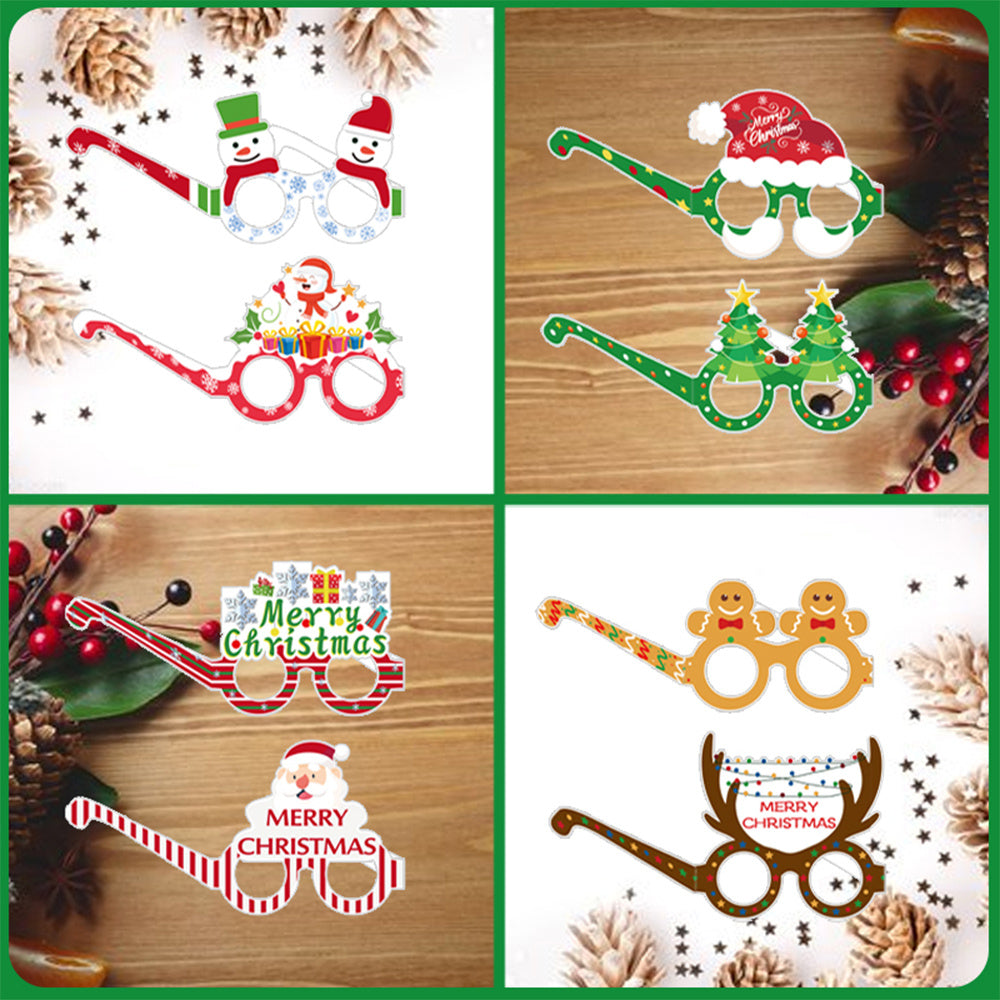 Christmas Children's Paper Glasses Party Decoration Supplies