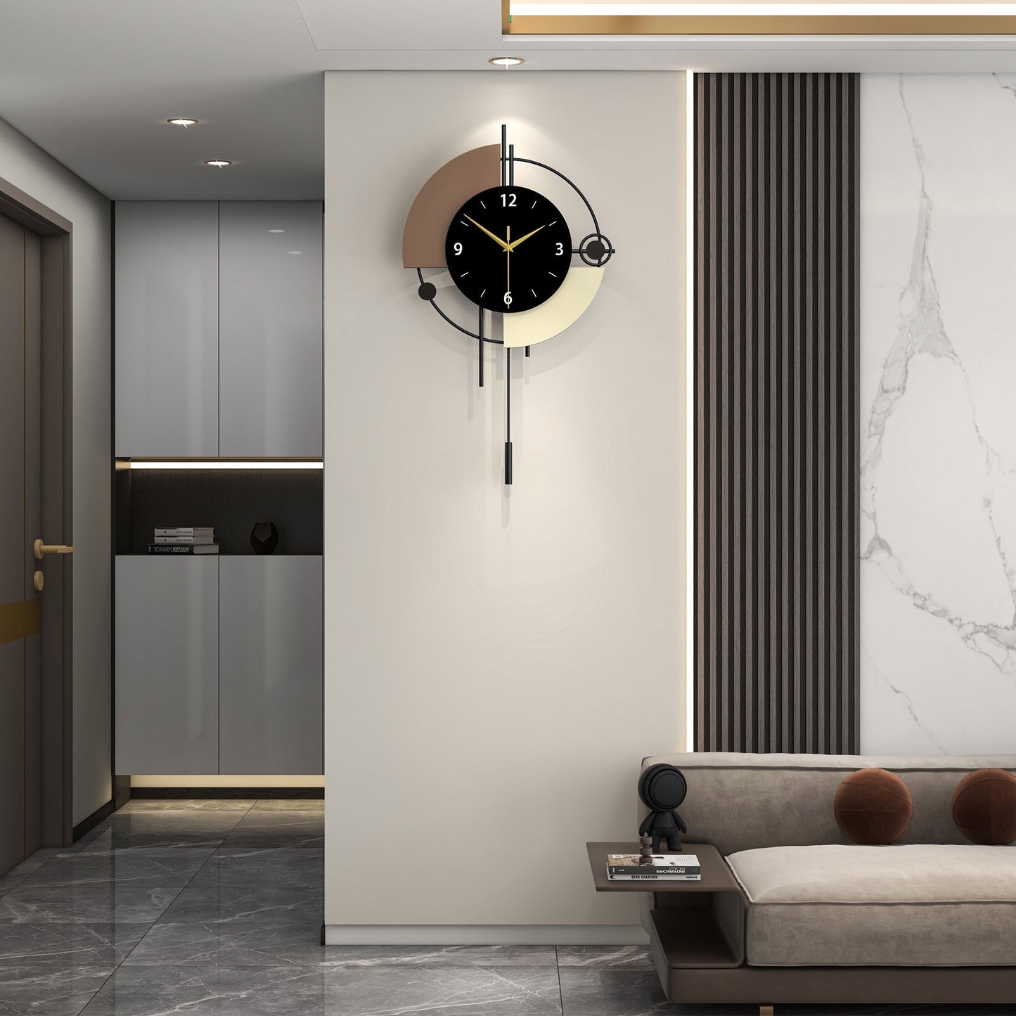 Modern Metal Wall Clock Decorative Pendulum Home Decor