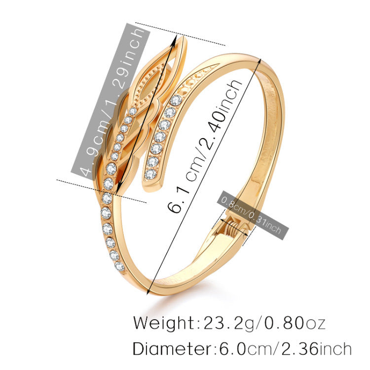 Alloy Bracelet, Leaf Diamond, Creative Personality, Light Luxury