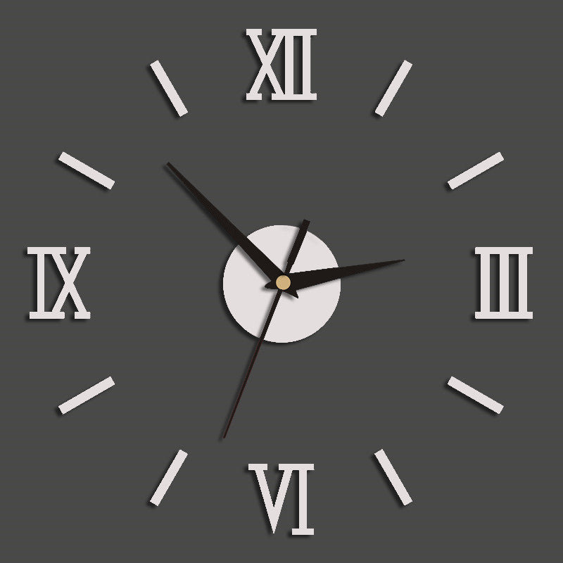 Creative acrylic mirror wall clock DIY stereo hanging