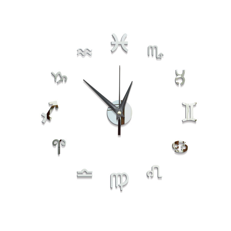 Creative Mirror Constellation Wall Clock Background Wall Decoration