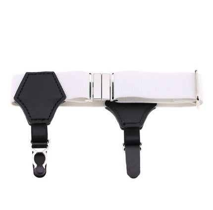Popular high-end sexy tide men and women gentleman white-collar dress double head duckbill buckle hoist buckle garter socks