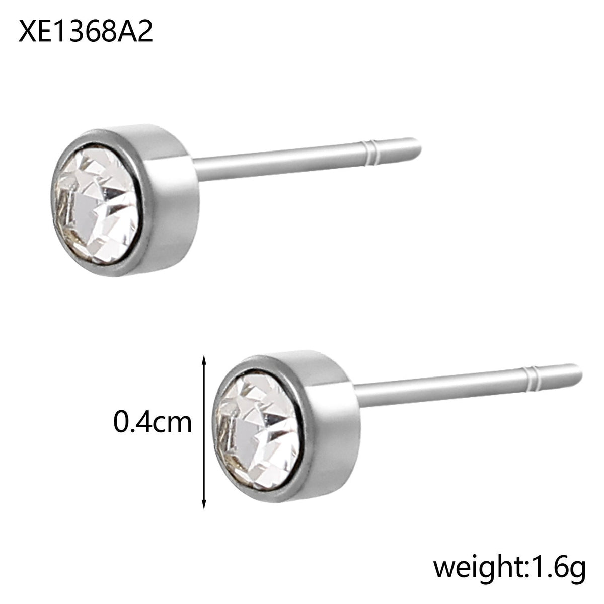 Stainless Steel Gold-plated Birthday Stone Constellation Diamond Bone Nail