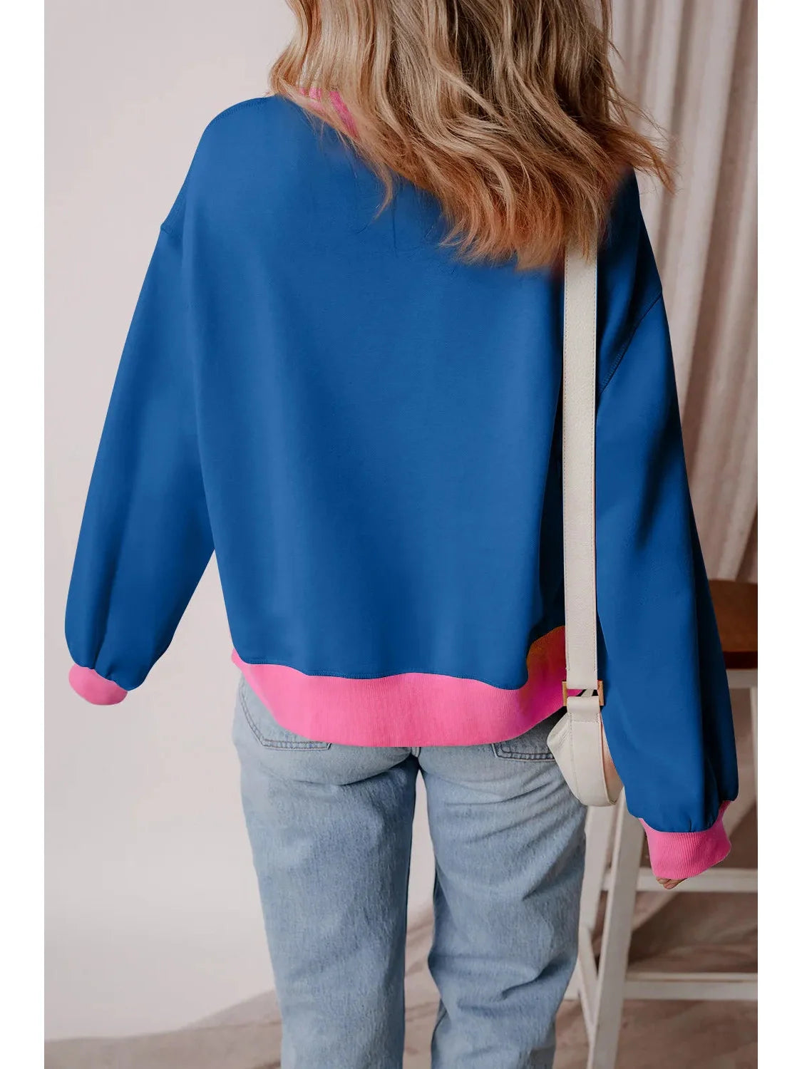 Women Letter Graphic Contrast Long Sleeve Sweatshirt