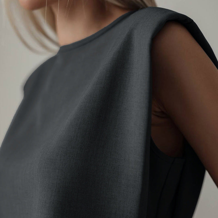 Sleeveless Vest Pullover Top And Loose-fitting Trousers Two-piece Set
