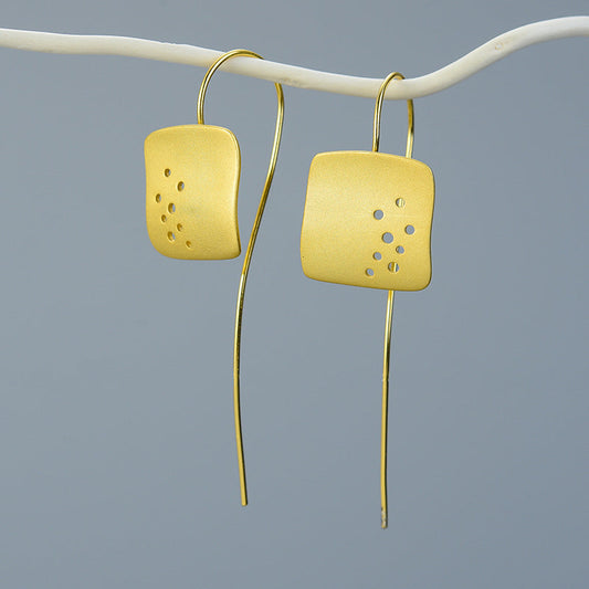 Imperfect Square Sterling Silver S925 Earrings