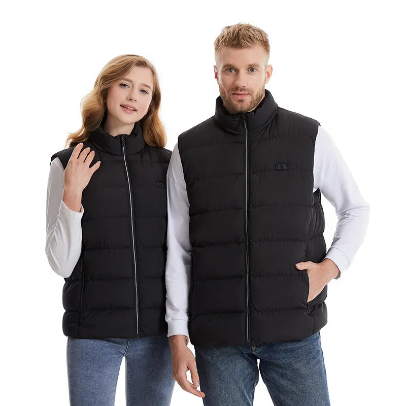 2026 Updated Version Two-touch 15Heat Zones LED Controller Heated Vest For Men & Women With Battery Pack