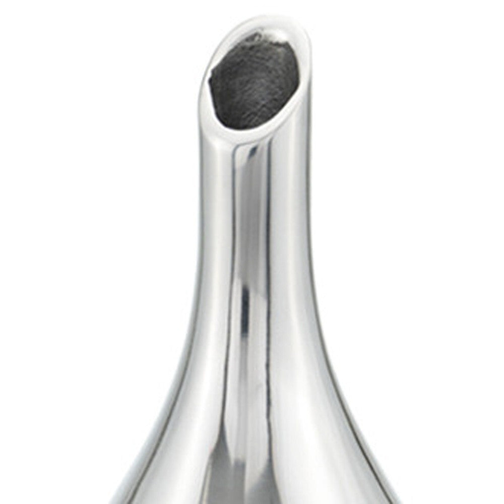 16" Silver Bud Aluminum Table Vase