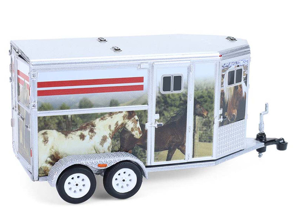 Horse Trailer Silver with Custom Horse Wrap "Down on the Farm" Series 11 1/64 Diecast Model by Greenlight