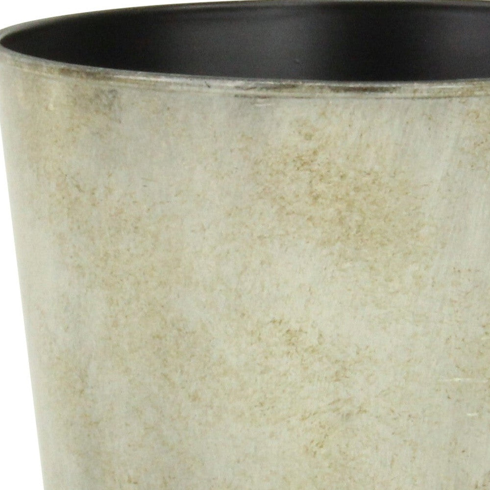 7" Gray Recycled Plastic Indoor Outdoor Round Pot Planter