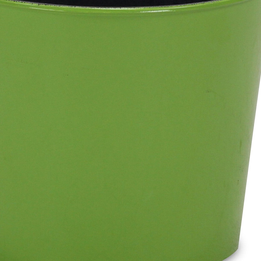 7" Lime Green Recycled Plastic Indoor Outdoor Round Pot Planter
