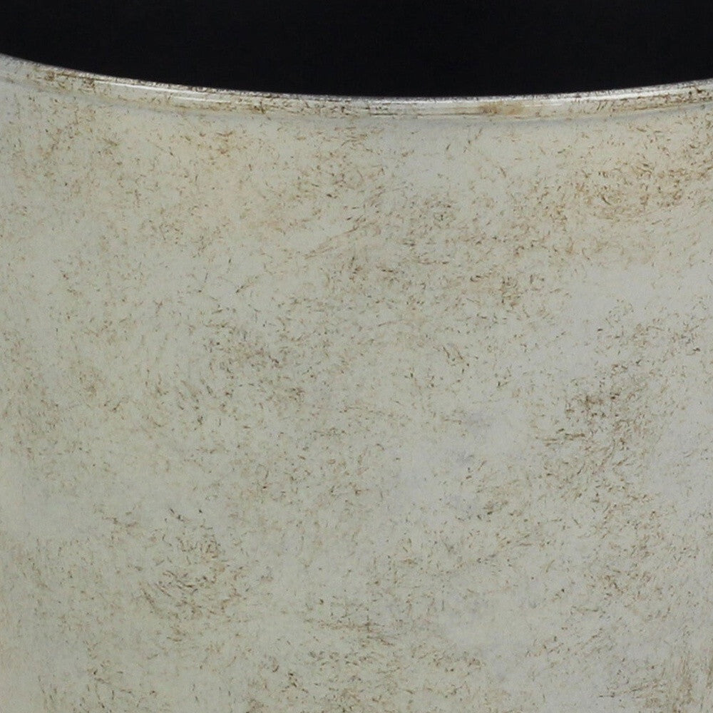 7" Silver Recycled Plastic Indoor Outdoor Round Pot Planter