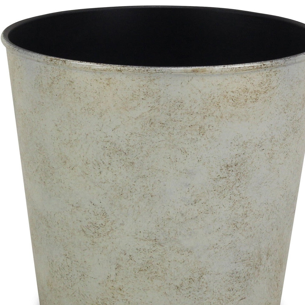 7" Silver Recycled Plastic Indoor Outdoor Round Pot Planter