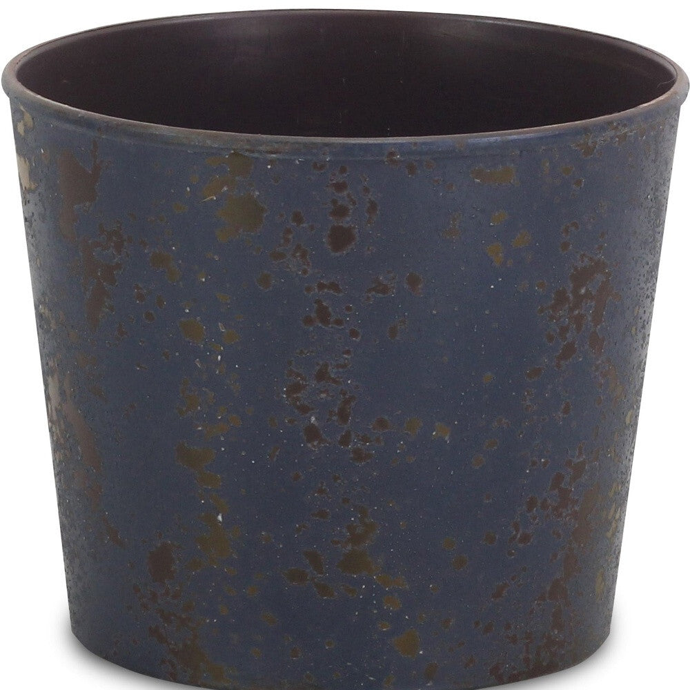 6" Blue Recycled Plastic Indoor Outdoor Round Pot Planter