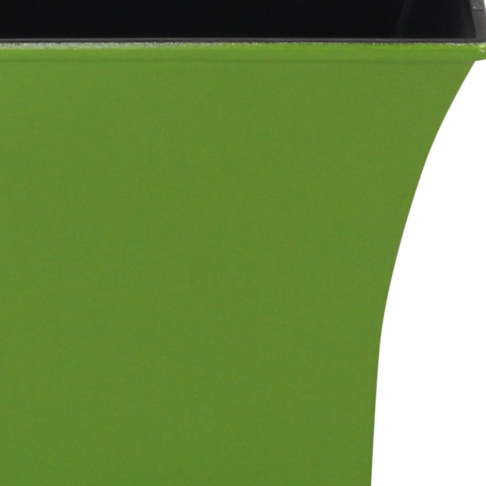5" Lime Green Recycled Plastic Indoor Outdoor Square Pot Planter