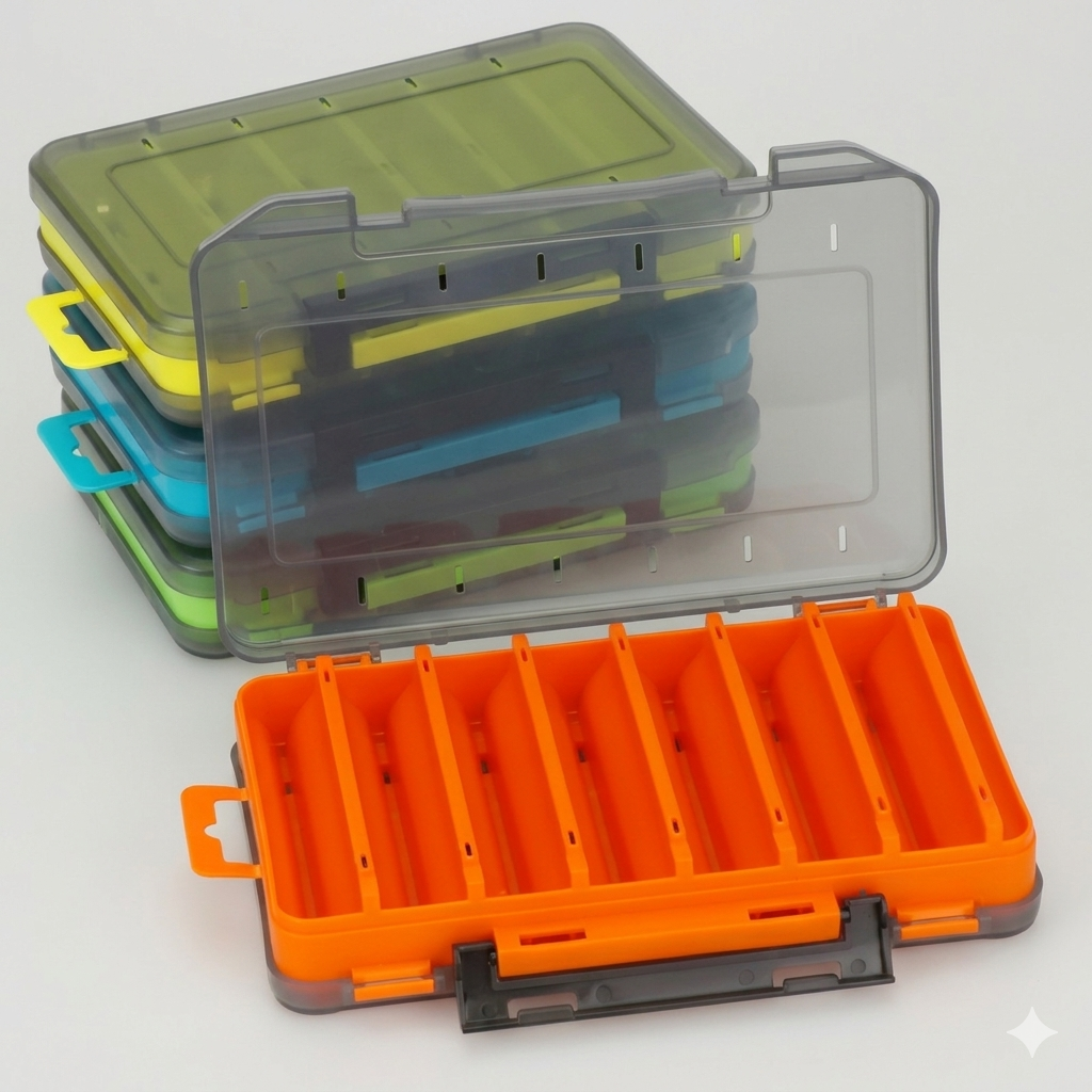 Durable Dual-Sided Fishing Tackle Box
