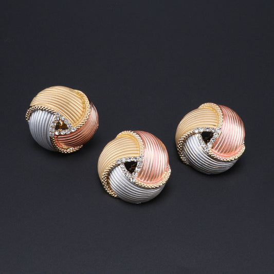 Three-color earrings, necklaces and bracelets set