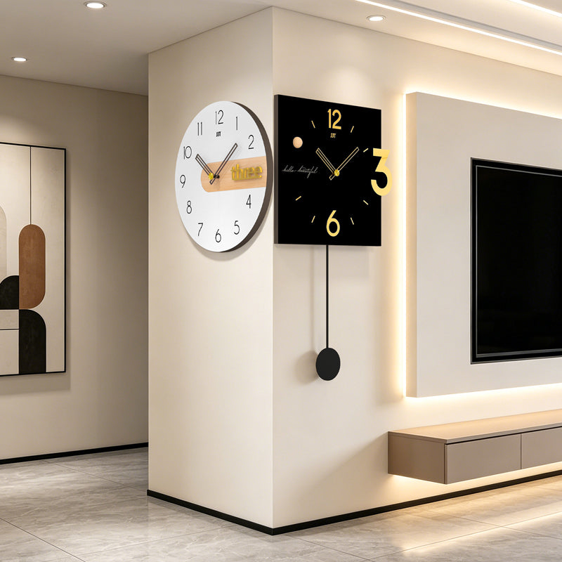 Double Sided Wall Clock Modern Decorative Pendulum Home Decor