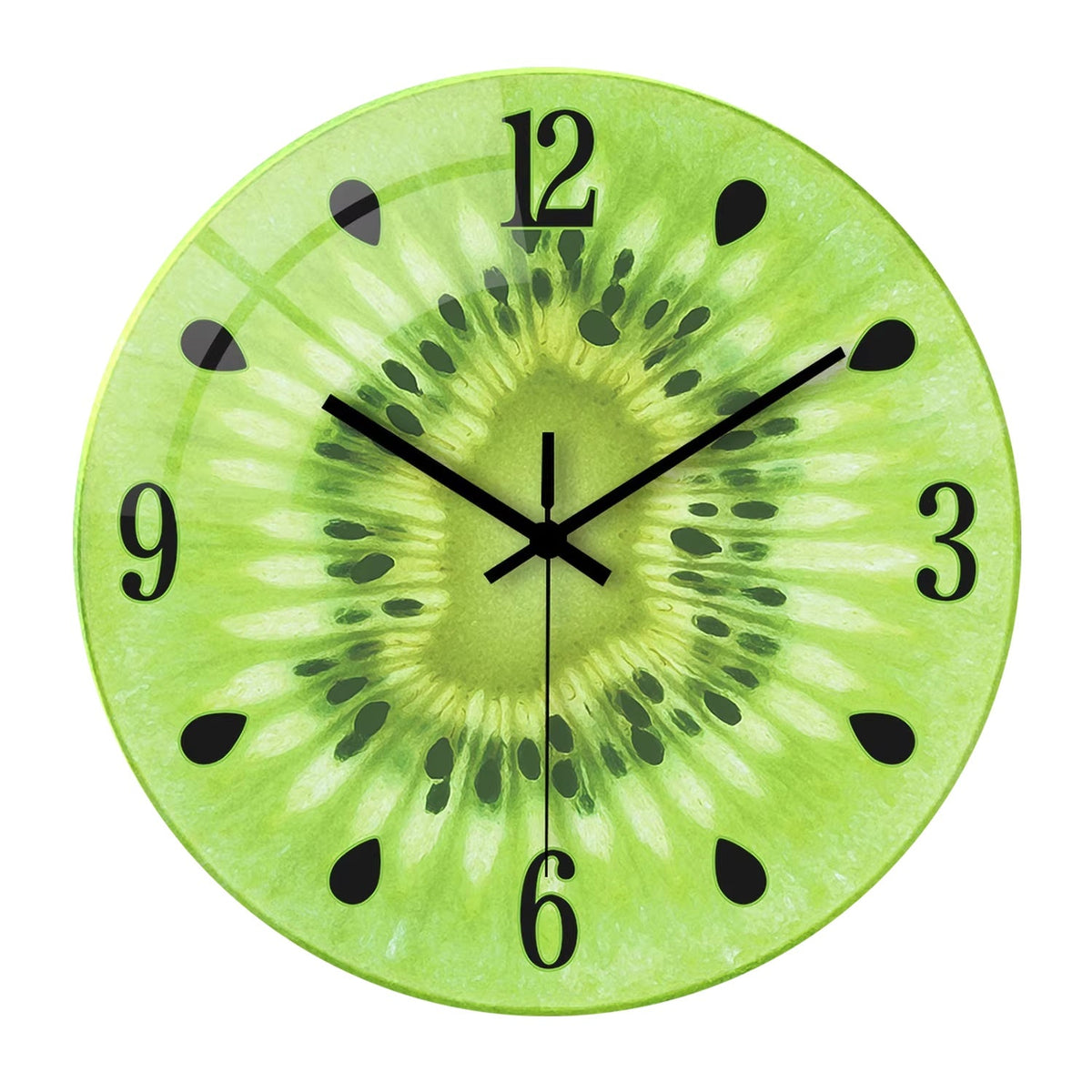 Fruit-colored Quiet-design Creative Glass Wall Clock Quartz Wall Clock