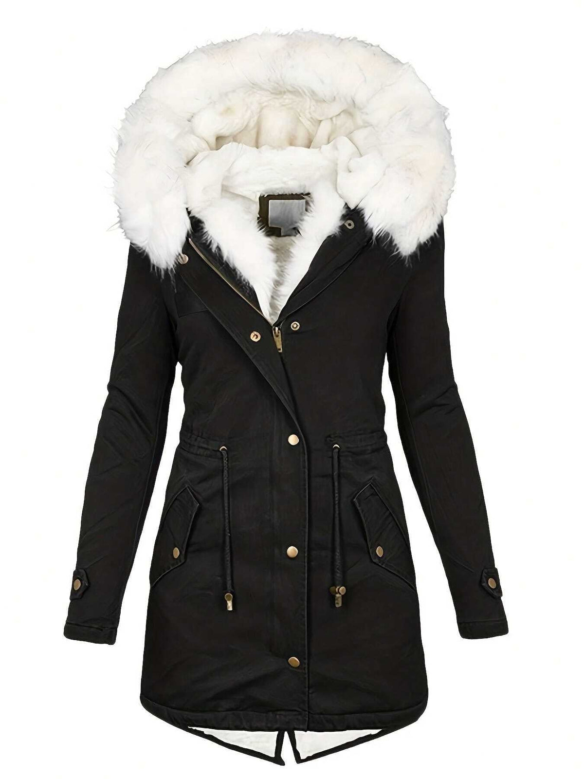 Needle Winter Faux Fur Hooded Parka Coat