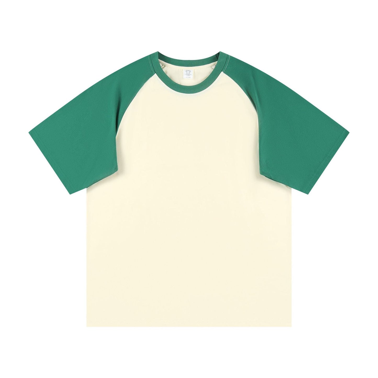 Summer 230g Contrast Color Raglan Sleeve T-shirt Men