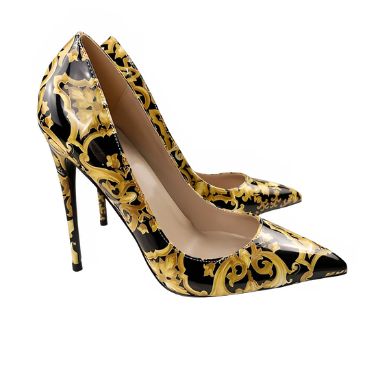 NoEnName_Null Black Graffiti Colorful Women Pumps Sexy Women High Heels Wedding Party Women Shoes Stilettos Accept Customized